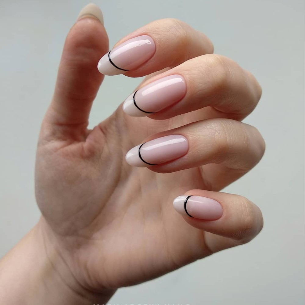 Minimalist French Manicure by @marinadobyk.nails