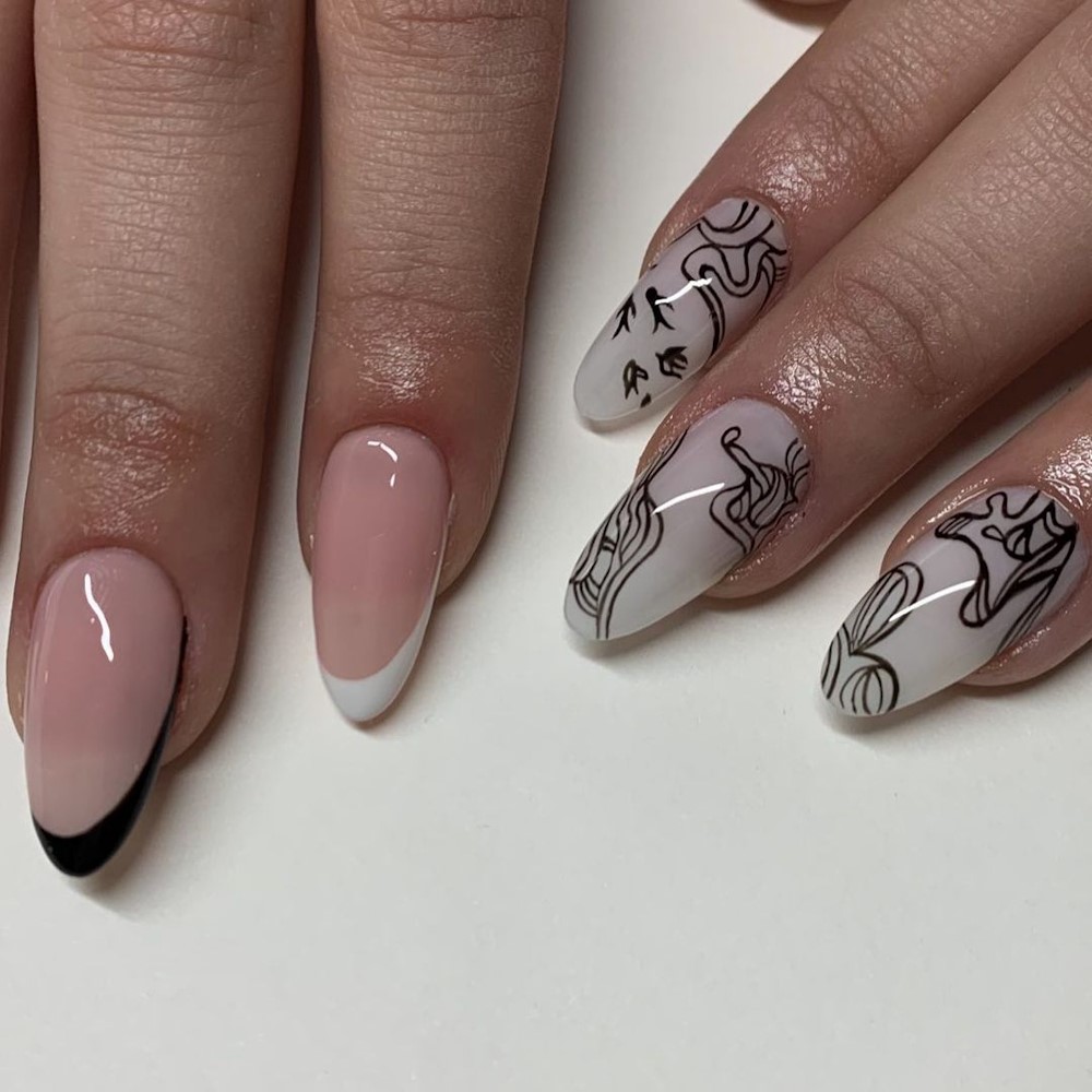 Minimalist French Manicure Nails by nailedbytav
