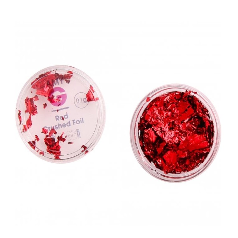 The Edge Nail Amy G Nail Art Crushed Foil in Red